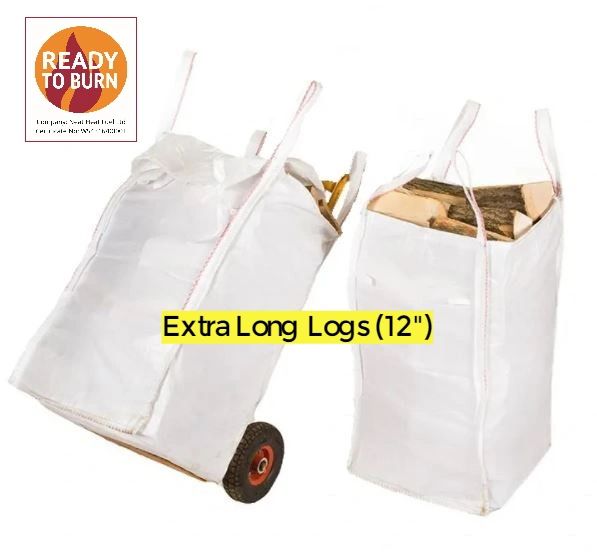 EXTRA LONG (12") KILN DRIED ASH HARDWOOD LOGS IN A BARROW For larger